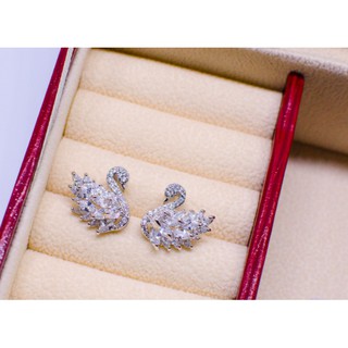 Khuyên tai thiên nga đá zircon k18-19
