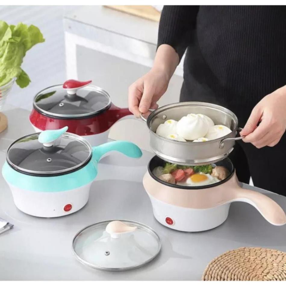 Nồi lẩu mini chống dính kèm xửng hấp size 18cm