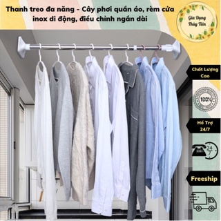  Thanh treo đa năng - Cây phơi quần áo rèm cửa inox di động điều chỉnh ngắn dài công nghệ Nhật Bản‪‪‪‪‪ 
