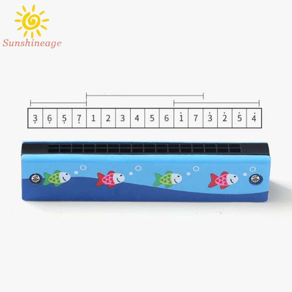 SUNAGE- ~1 x Harmonica 16 Holes Harmonica Mouth Organ Kids Music Instrument Educational Toy Gift【SUNAGE-HOT Fashion】