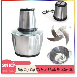 Máy Xay Thịt Cối Inox 304, Máy Xay thịt bằng điện không rỉ, dung tích lớn, công suất lớn, nhiều chế độ xay, chống vỡ bền