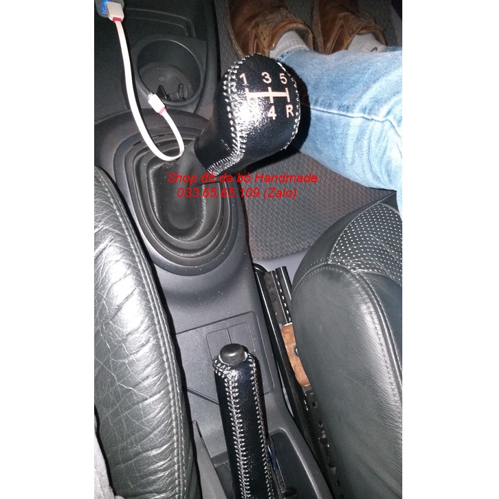 Bọc cần số phanh tay Mitsubishi Attrage, mirage, triton, pajero số sàn bằng da bò, bảo hành 12 tháng