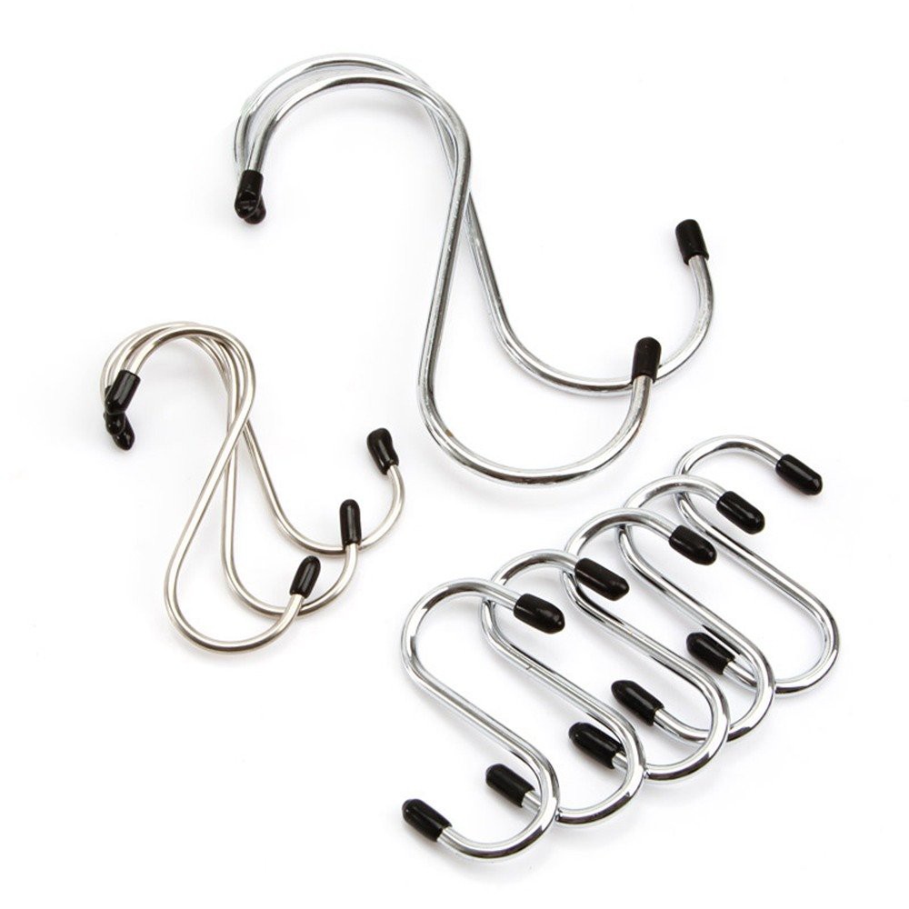 [Tổng Kho Sỉ] Set 4 Móc Chữ S INOX - S7 Treo Đồ Đa Năng - 8.5cm - Có Đầu Giữ Chống Trượt