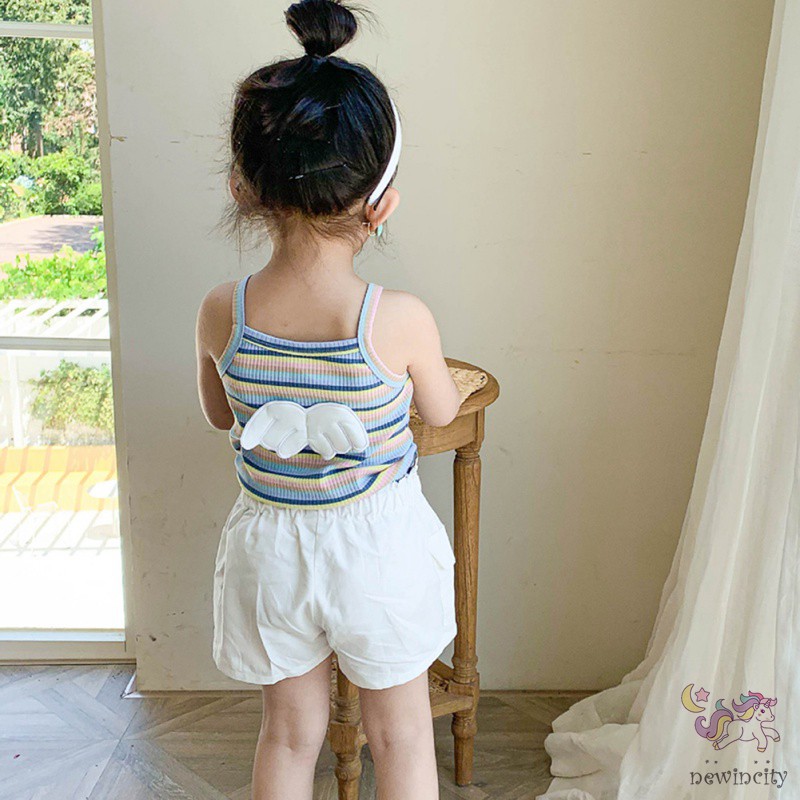 Áo Thun Lỗ Sọc Cầu Vồng Cho Bé Gái