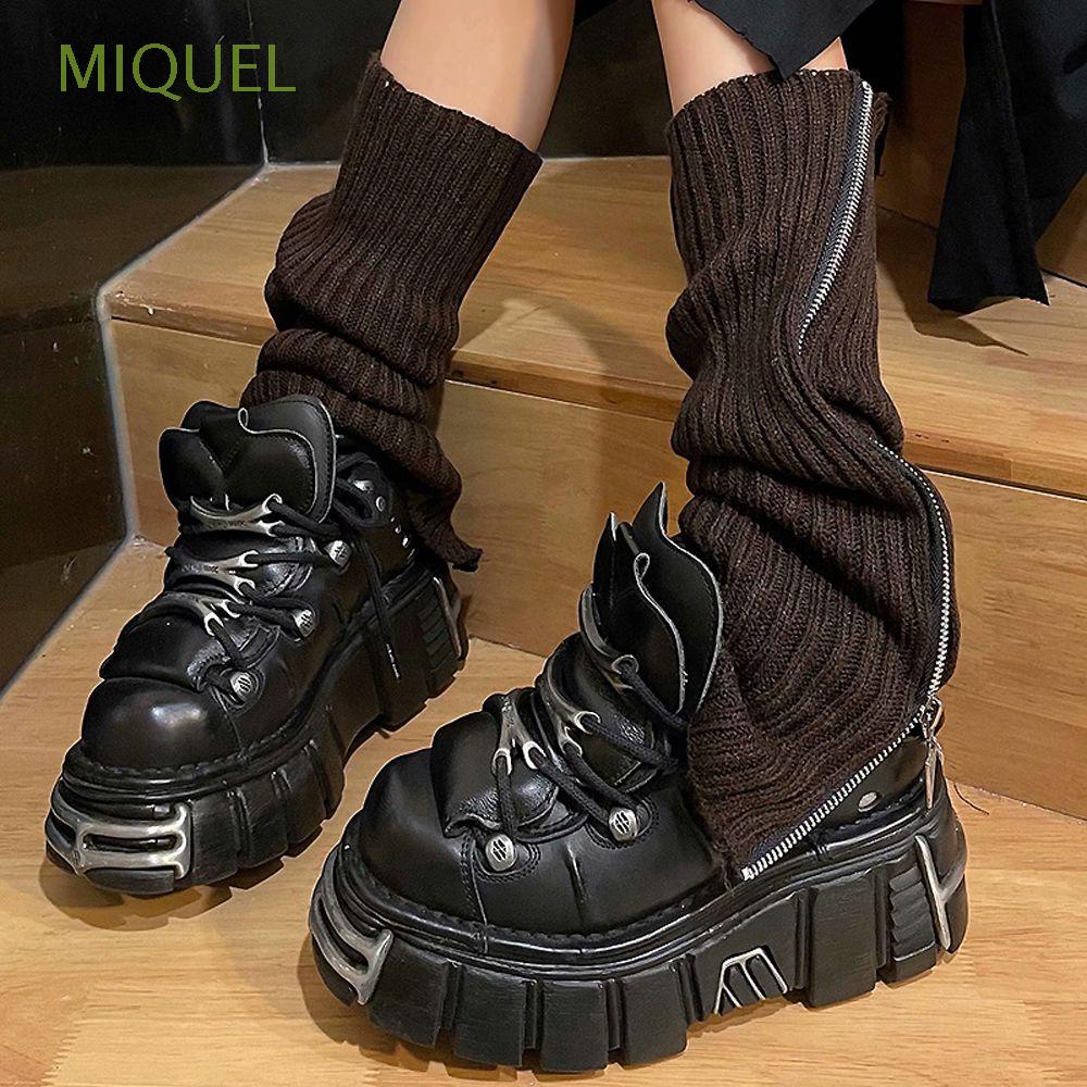 Vớ Dài Y2K Giữ Ấm Chân Có Khóa Kéo Phong Cách Punk Gothic Cổ Điển Cá Tính Cho Nữ