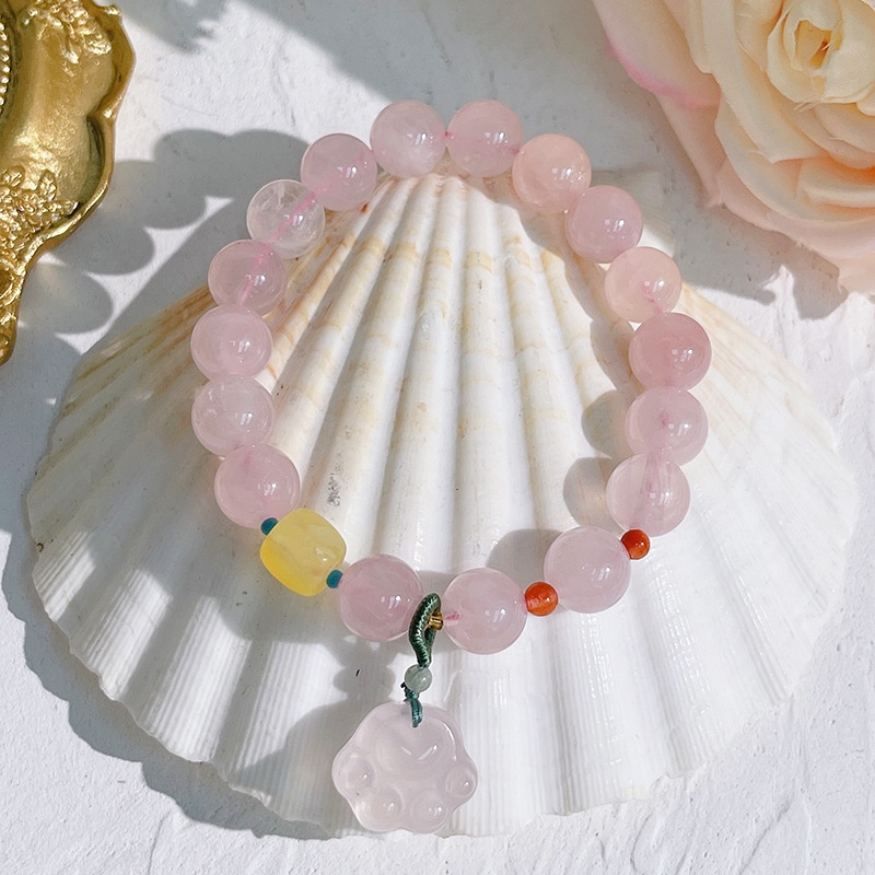 [Hàng Mới] Vòng Đeo Tay Thiết Kế Hình Móng Vuốt Mèo Đính Pha Lê Hồng