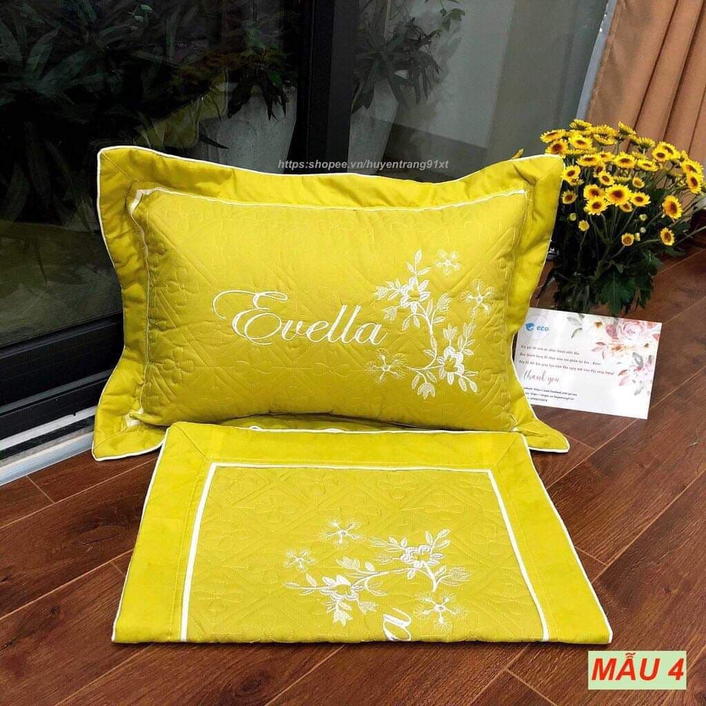Vỏ Gối Trần Cotton Thêu Hoạ Tiết Nhiều Màu Sắc Size 40*60 | BigBuy360 - bigbuy360.vn
