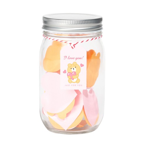 Lọ Thủy Tinh ARTBOX Hàn Quốc Đựng Giấy Viết Hình Gấu Oliver Và Trái Tim