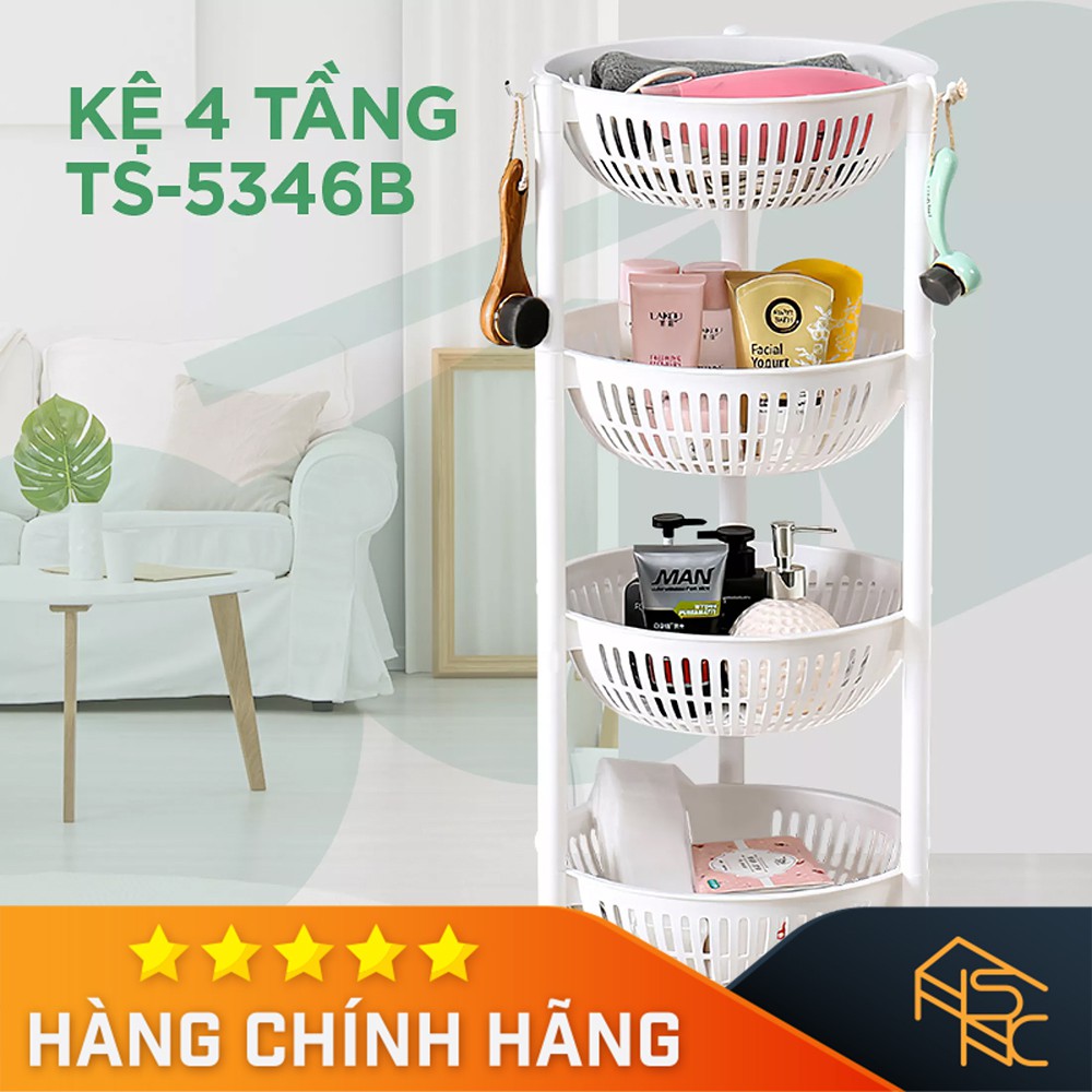 Kệ tròn 4 tầng có bánh xe - Đài Loan - TS5346B