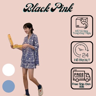 Bộ Ngủ Hình Gấu Chất Liệu Cotton Dày Dặn Black Pink Store