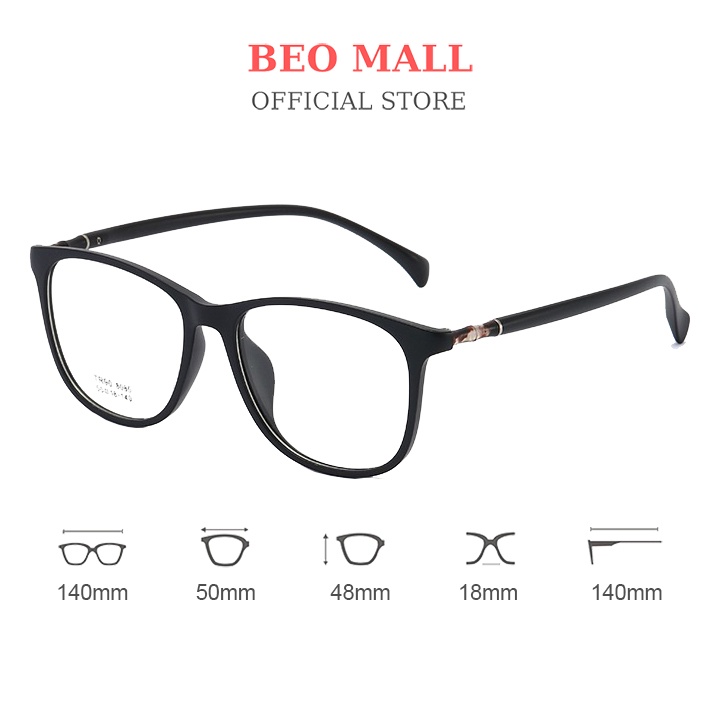 Gọng kính nam BEOMALL chất liệu nhựa siêu bền thiết kế vuông mạnh mẽ khỏe khoắn phù hợp nhiều mặt 8085