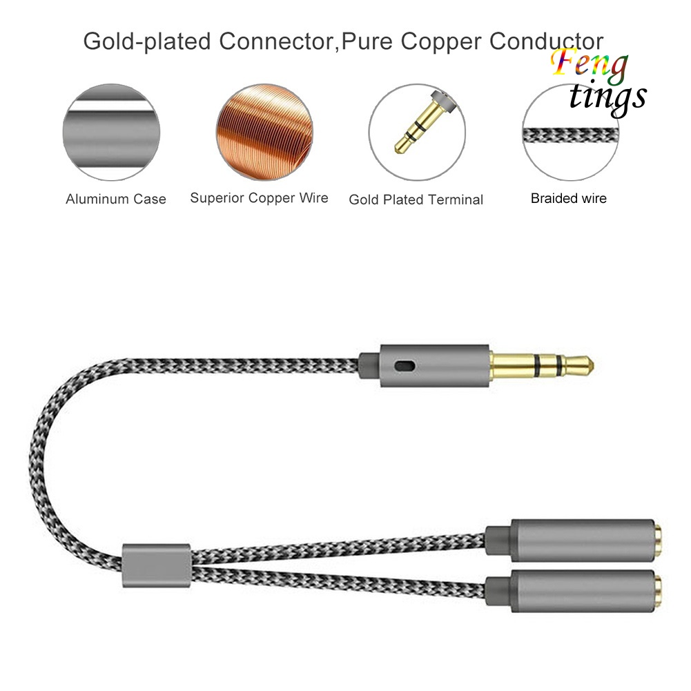 Bộ Chia Tai Nghe 1 Đầu Cắm Sang 2 Cổng Âm Thanh 3.5mm