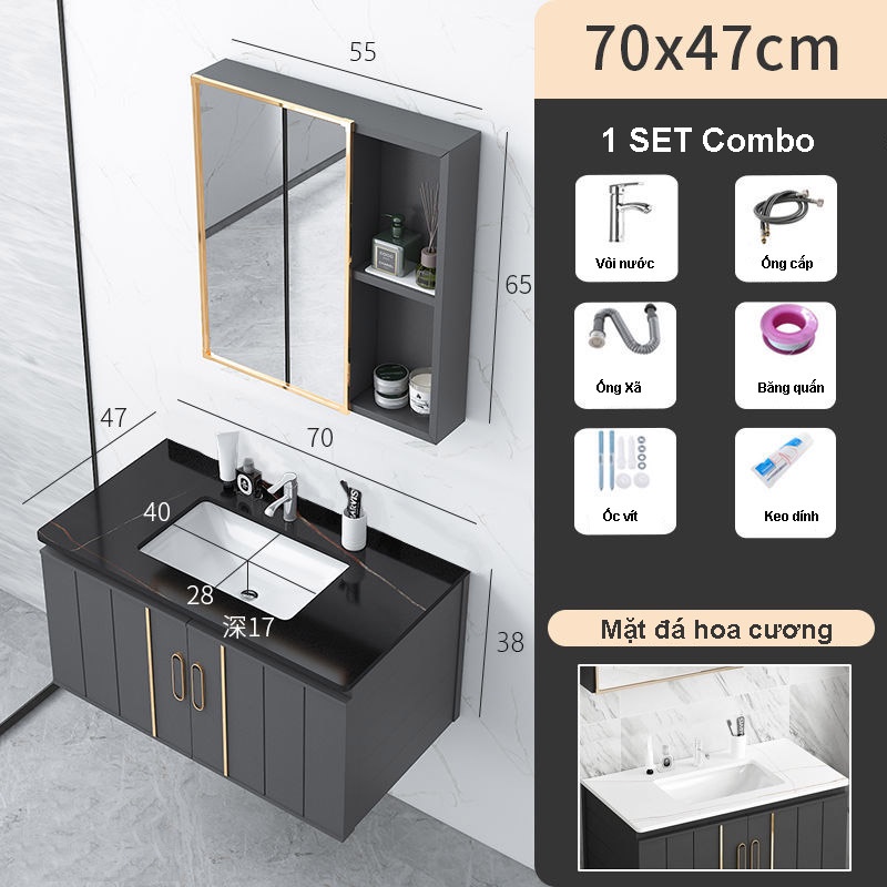 Tủ chậu rửa mặt tủ lavabo, tủ kính và mặt đá hoa cương