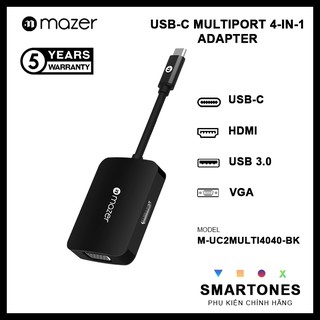 Cổng chuyển đổi mazer usb-c 4-in-1 hub hỗ trợ hdmi , vga , usb 3.0 , type c cho laptop, macbook, điện thoại, bh 5 năm
