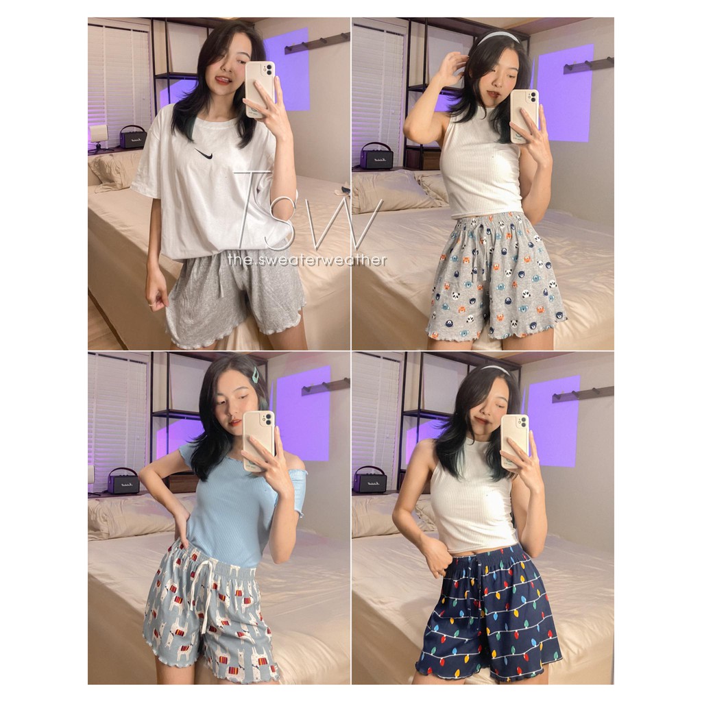 Quần short đùi ngủ cotton nhiều màu (Ảnh thật) | BigBuy360 - bigbuy360.vn