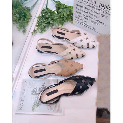 GIÀY SANDAL BỆT MŨI NHỌN DA QUAI ĐAN, giaydepxinh.dangmi