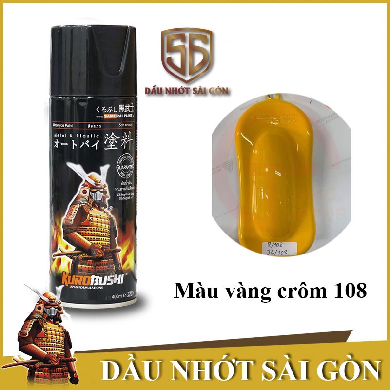 SAMURAI 108 MÀU VÀNG CROM 108 - SƠN XỊT XE MÁY CAO CẤP.