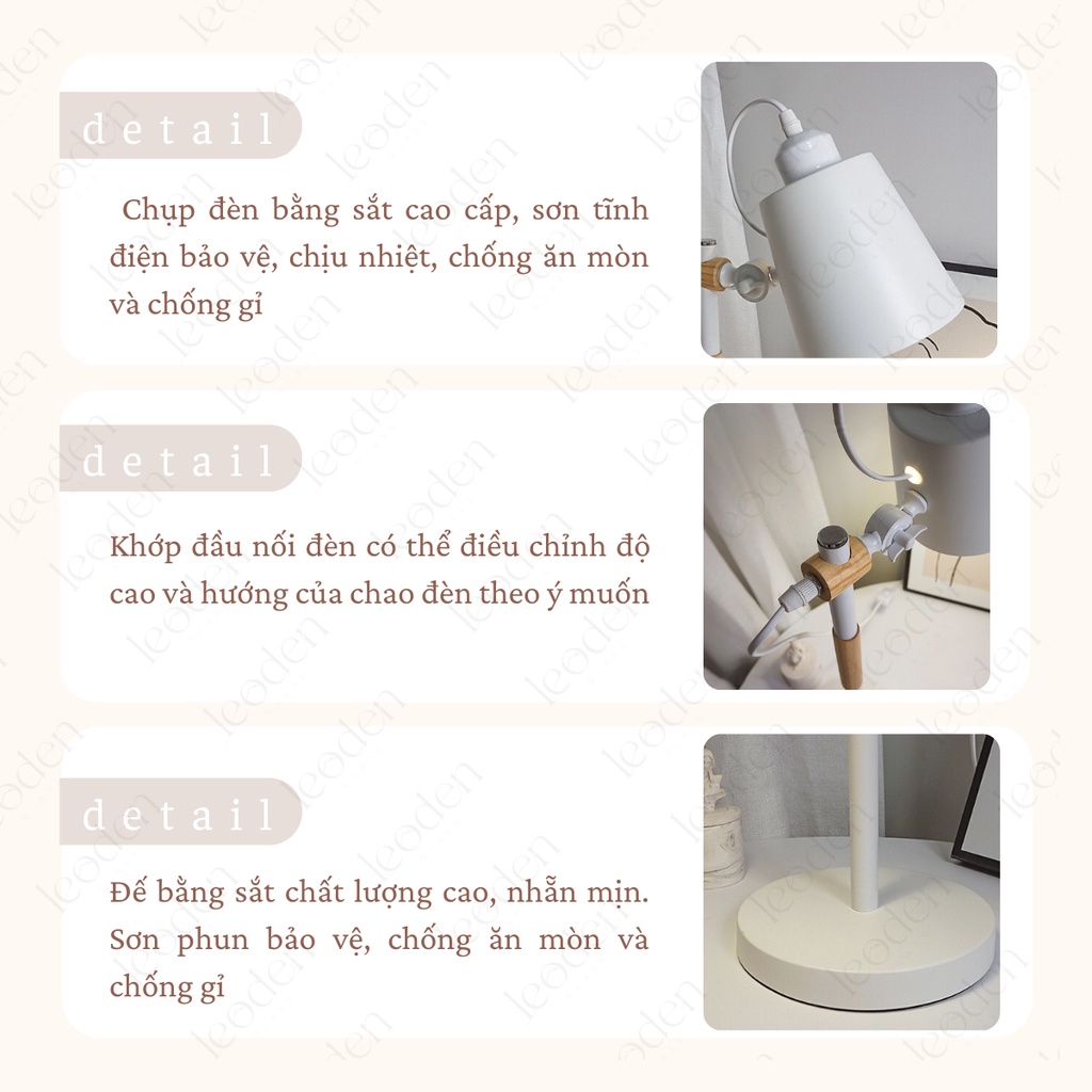 Đèn học để bàn chống cận trang trí phong cách tối giản Bắc Âu, đèn để bàn decor đẹp bóng led chống cận bảo vệ mắt