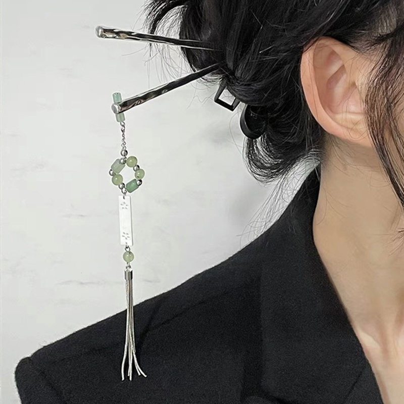 Trâm Cài Tóc Dáng Dài Bằng Kim Loại Phong Cách Trung Hoa Thanh Lịch