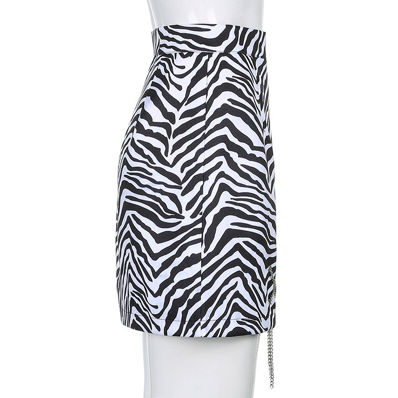 Chân váy chữ A lưng cao in họa tiết ngựa vằn W69F | BigBuy360 - bigbuy360.vn