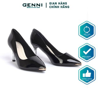 Giày gót nhọn da bóng 5p gót trong - Ge126 - Genni