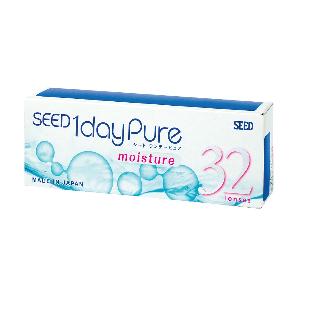 Kính áp tròng 1 Day Pure Moisture không màu Seed Nhật Bản, kính áp tròng Nhật Bản dùng 1 ngày, kính mắt Thiên Hà số 1