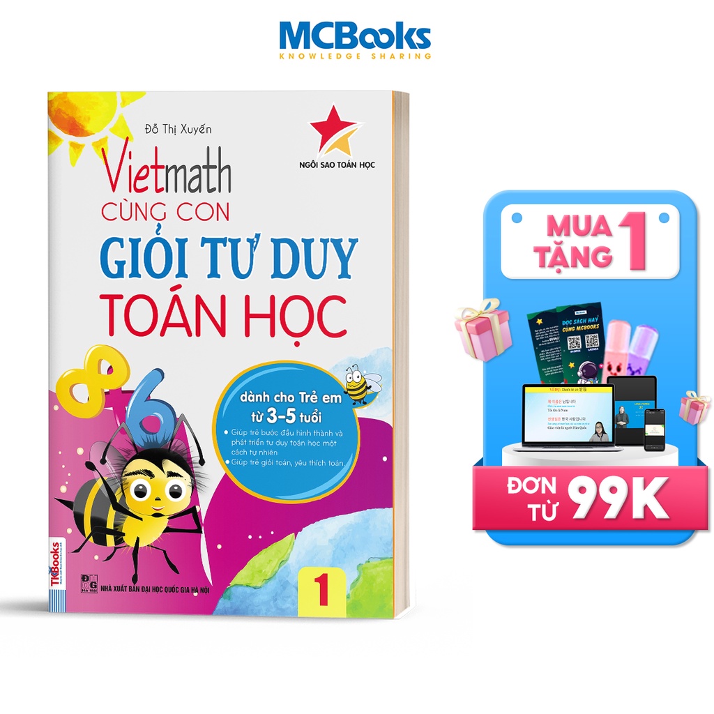 Sách - Vietmath Cùng con giỏi tư duy toán học tập 1 (Tái bản) - TKBooks