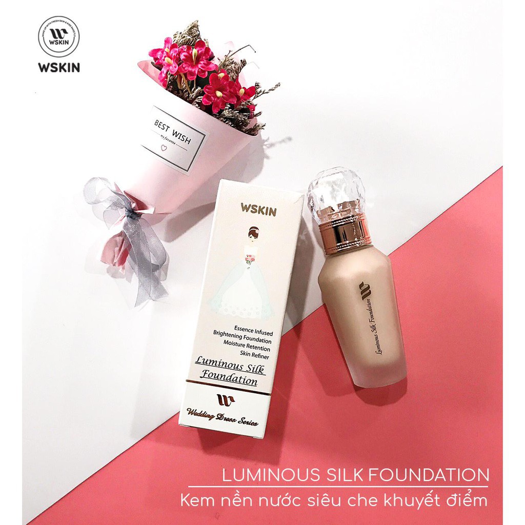 KEM NỀN BB FOUNDATION TÔNG TỰ NHIÊN #01& TÔNG SÁNG TRẮNG #02 - WSKIN Luminous Silk Foundation