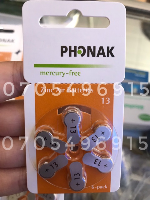 Pin máy trợ thính A13 - PR48 Phonak Vĩ 6 viên