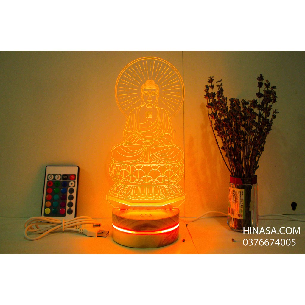 Đèn Phật A Di Đà 16 màu cao 22cm