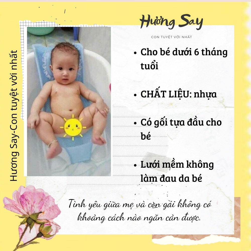 Lưới tắm có gối cho bé