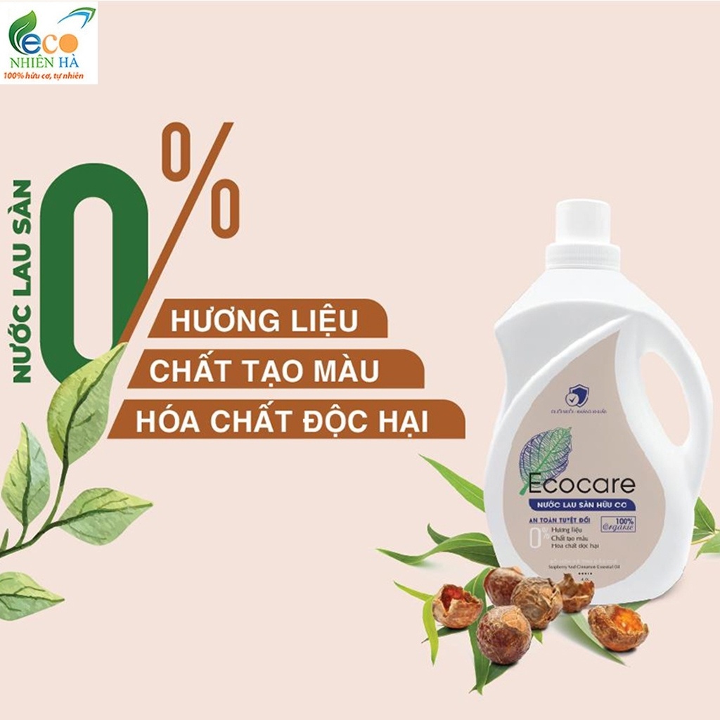 Nước lau sàn ECOCARE 1L hữu cơ, nước lau nhà đuổi muỗi, chống trơn trượt