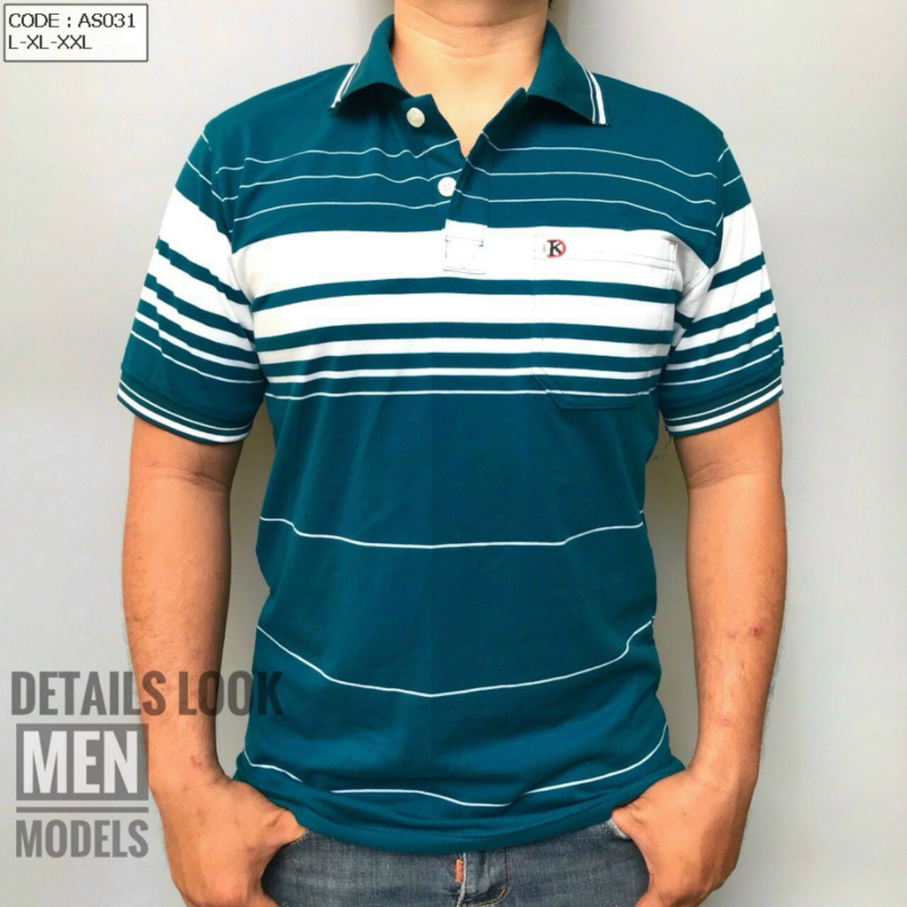 Áo Polo nam trung niên có túi phối sọc vải cá sấu Cotton xuất xịn,chuẩn form,sang trọng-lịch lãm - ⚡️ Hàng VNXK ⚡️