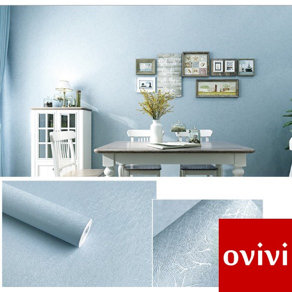10m Giấy dán tường NHIỀU MẪU 1 màu vân nhám có sẵn keo khổ rộng 45cm chống thấm nước