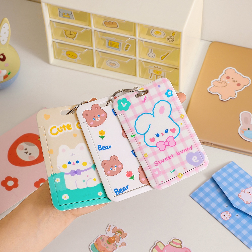 Móc Khóa Card Holder Đeo Thẻ Nhựa Cứng Mimi Cat