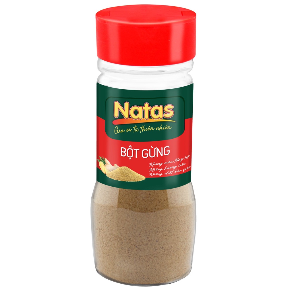 Combo gia vị ướp nướng mọi Natas: Muối sả ớt hũ 60g + Bột gừng hũ 40g + Bột tỏi hũ 65g