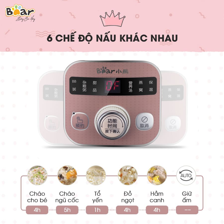 Nồi Nấu Chậm 1L Bear DDG-D10B1S