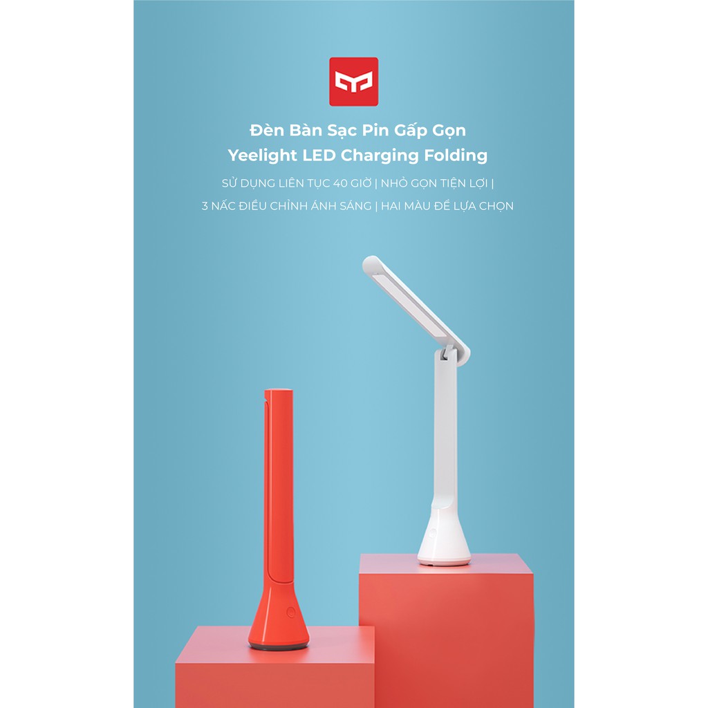 ĐÈN BÀN LED GẤP GỌN YEELIGHT Z1 YLTD11YL - Tích điện lên đến 40 giờ - Hàng Nhập Khẩu Chính Hãng