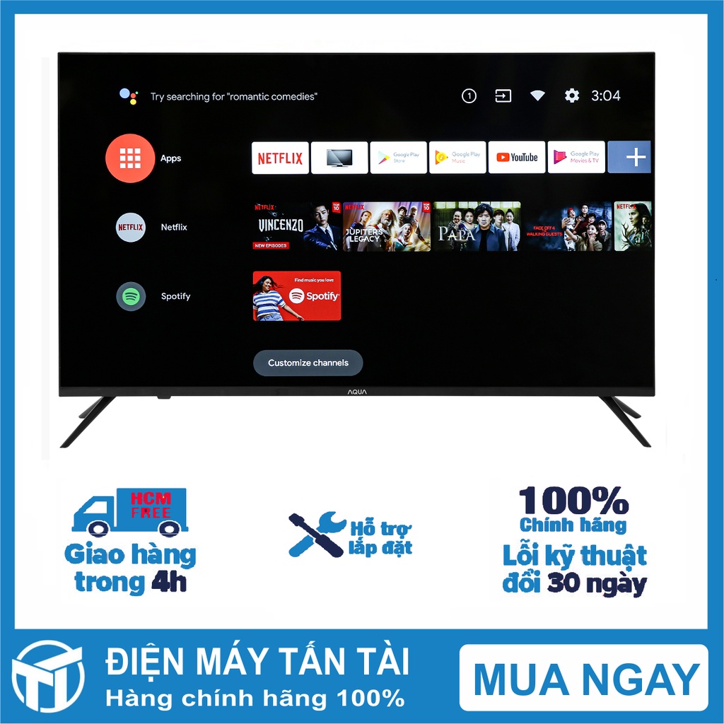 Android Tivi AQUA 4K 43 inch LE43AQT6600UG 2021, Tìm kiếm giọng nói, Hệ điều hành  Android 9.0, GIAO HÀNG MIỄN PHÍ HCM | BigBuy360 - bigbuy360.vn