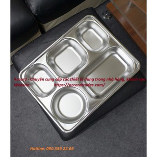 Khay Cơm Phần Sâu Lòng 5 Ngăn Inox 304 cao cấp
