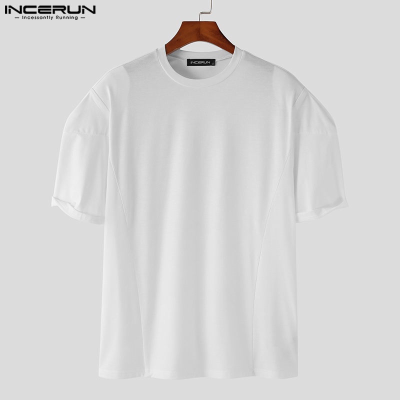 Áo thun incerun tay phồng ngắn cổ tròn dáng rộng sành điệu cho nam