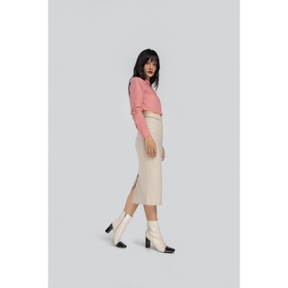 MAYBI Áo sơ mi hồng dáng croptop