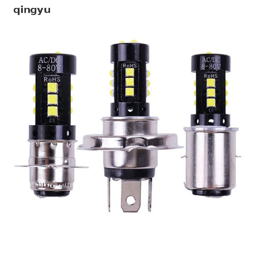 qingyu Motorcycle Headlight H4 P15D BA20D COB 3030 15SMD Hi/Low Bulb Motor Headlamp PLI