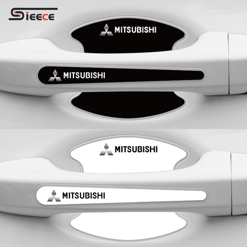 Sieece Miếng Dán Tay Nắm Cửa Ô Tô Chống Xước Trầy Xe Hơi Epoxy Miếng Dán Hõm Cửa Ô Tô Dán Xe Trang Trí ô Tô Cho Mitsubishi L300 L200 Xpander Cross Outlander Attrage Xpander Lancer Space Star Mirage Mirage G4 Triton Pajero Zinger
