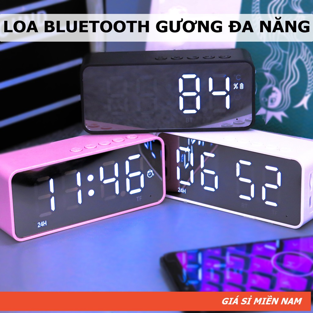 G50 Loa Gương Bluetooth | Đài FM - Tích Hợp Đồng Hồ - Màn Hình Gương