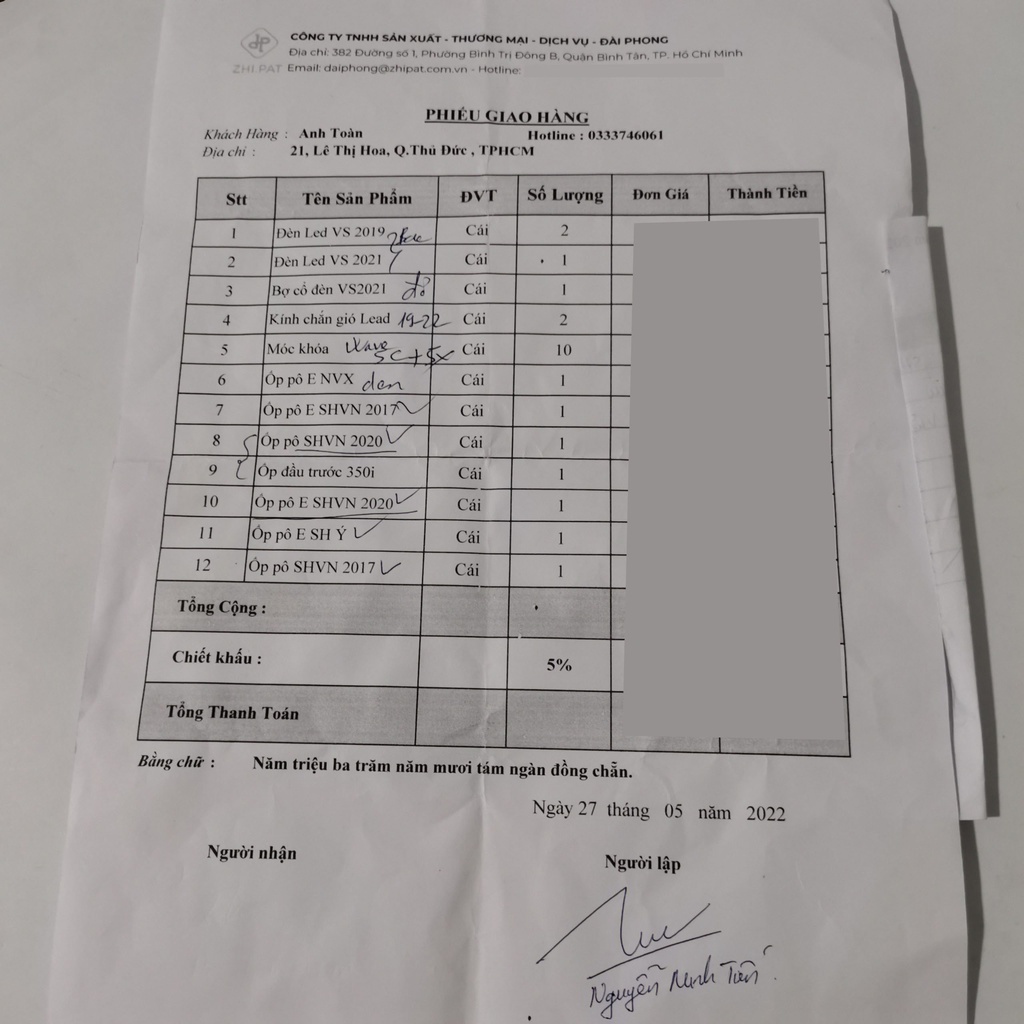 Combo Ốp Lọc Gió Vario 2019 - 2021 Màu Khói Trong Suốt Zhipat Và Pô E, Lọc Gió Độ Panther Màu