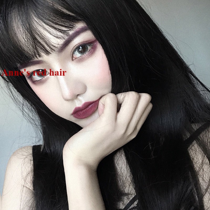 Bộ tóc giả dài thẳng màu đen tự nhiên cho nữ