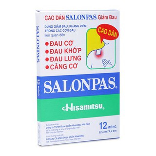 COMBO 3 CAO DÁN GIẢM ĐAU SALONPAS (Hộp 12 miếng) - HÀNG CHÍNH HÃNG