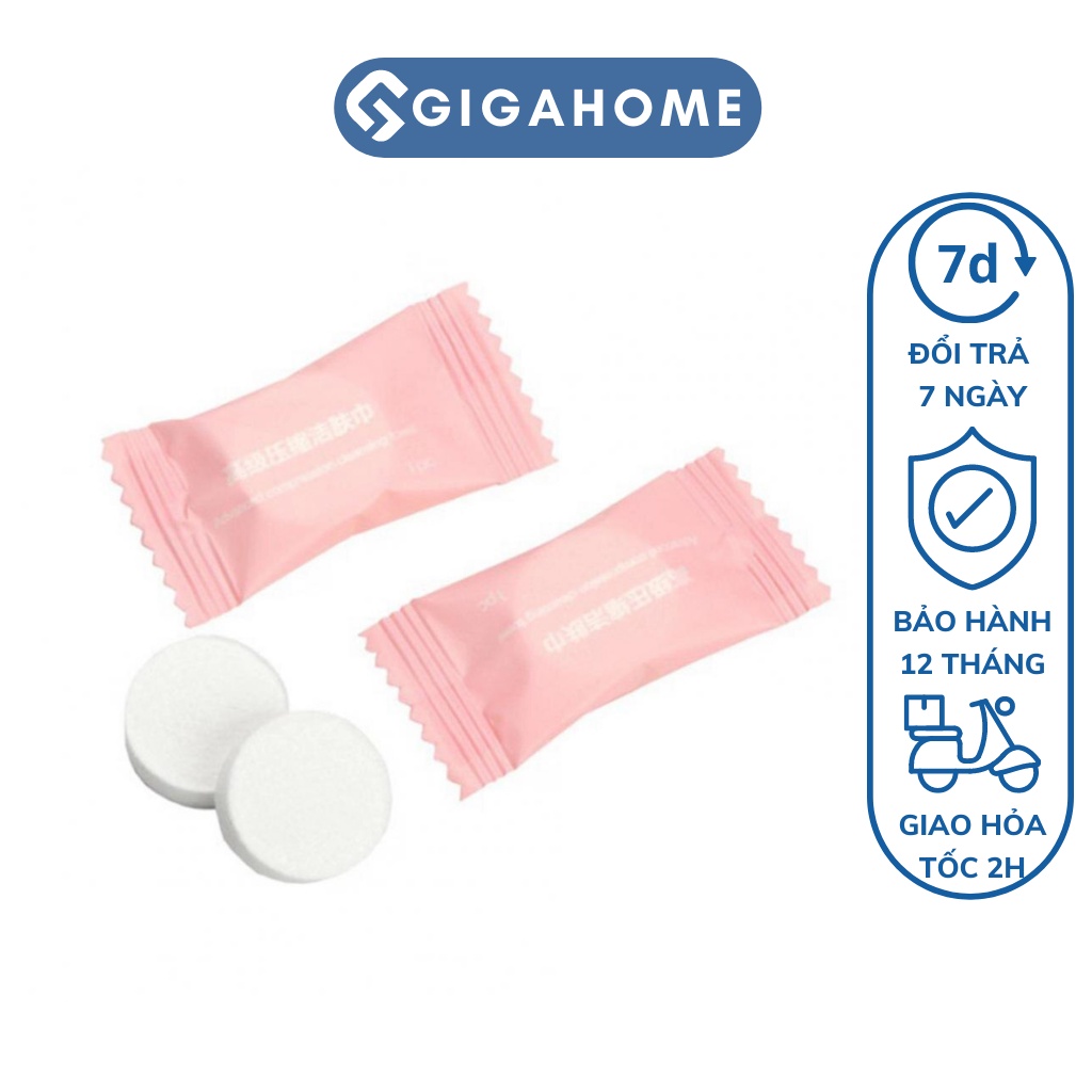 Combo 25 Viên Khăn Giấy Nén Hình Viên Kẹo Bỏ Túi GIGAHOME Khi Du Lịch, Tiện Dụng 4524