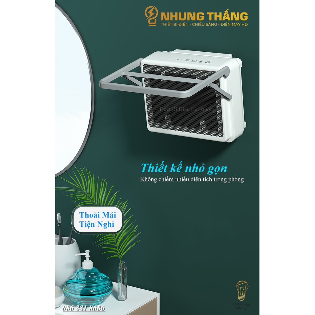 Máy Sưởi Treo Tường Phòng Tắm,Phòng Vệ Sinh,Phòng Khách,Phòng Ngủ C12 - Sưởi Gốm PTC - Chống Thấm Nước - Tiết Kiệm Điện